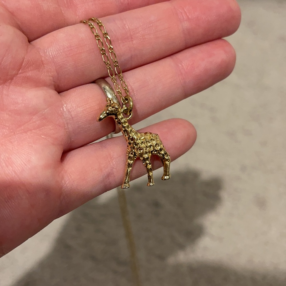 JCrew Critter Necklace Giraffe Gold